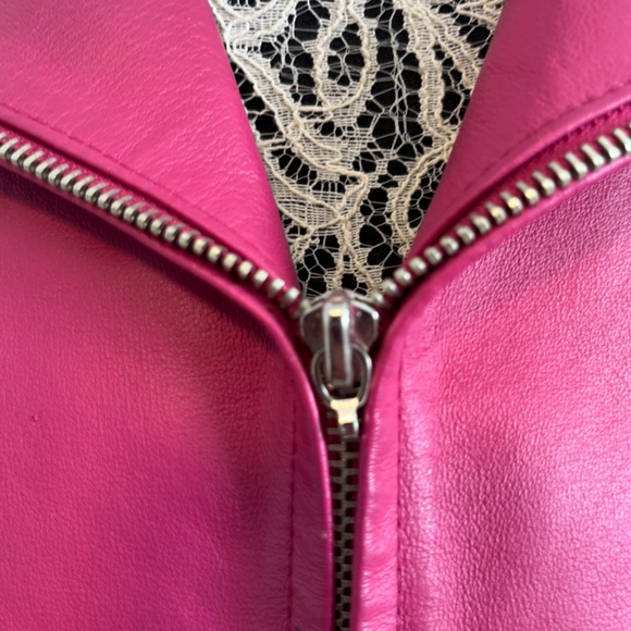 OXYHO Sorento genuine leather barbie pink jacket - Picture 5 of 6